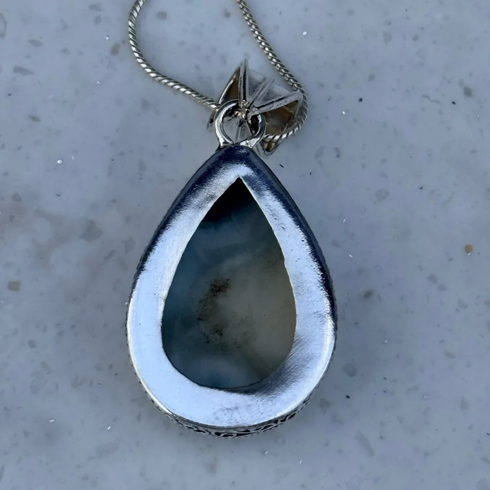 925 S/S Caribbean Blue Larimar Pendant - Picture 4 of 9